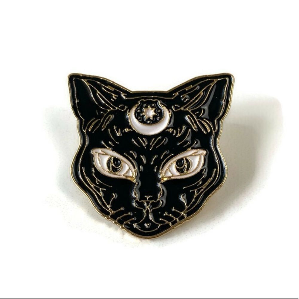 Sphinx Black/ Gold Large Enamel Pin/ Brooch Lapel
